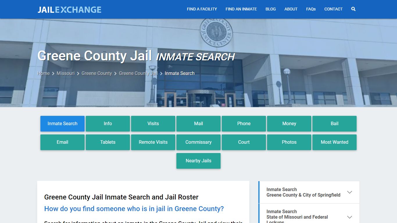 Inmate Search: Roster & Mugshots - Greene County Jail , MO